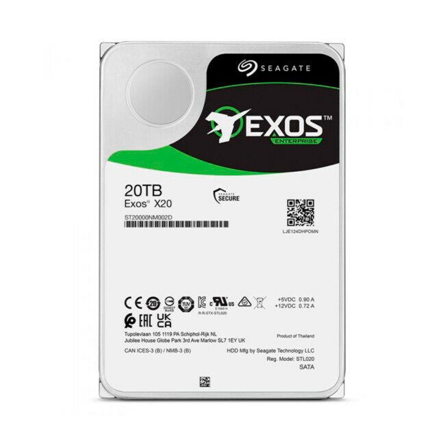 HD 20tb Seagate Exos x20, Sata III, 256mb Cache, 7200 RPM