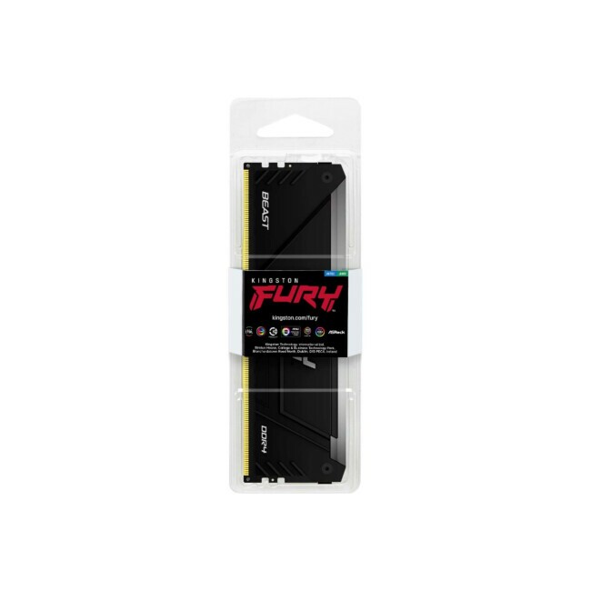 Memória RAM 8GB DDR4 Kingston Fury Beast RGB, 3200Mhz, CL16