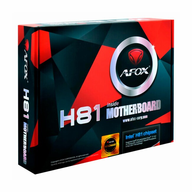 Placa mãe Afox, Chipset H81, DDR3, mATX, Socket Intel LGA1150, USB