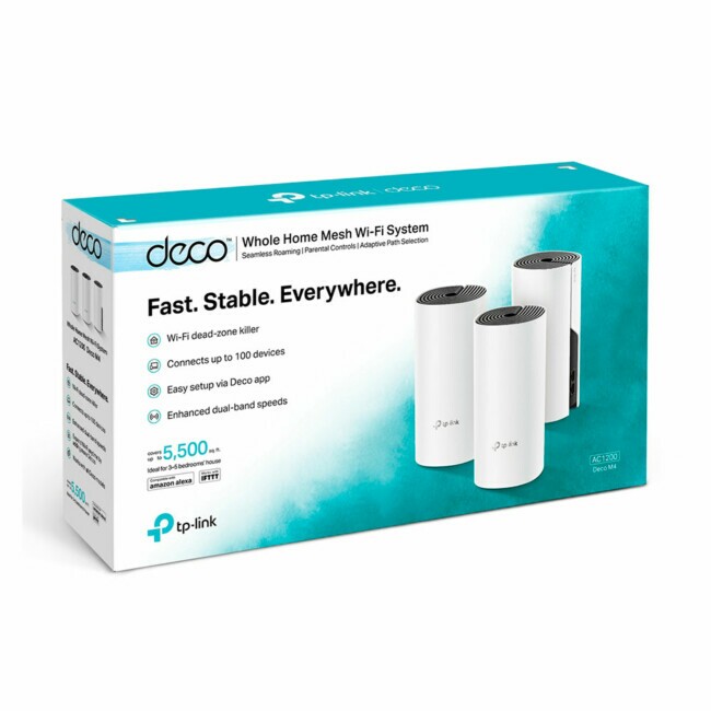 TP-Link メッシュAC1200 Deco M4 3ユニット Roteador TP-Link Deco M4 (3-Pack), AC1200, Wireless, Sistema Mesh