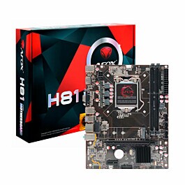 Placa mãe Afox, Chipset H81, DDR3, mATX, Socket Intel LGA1150, USB