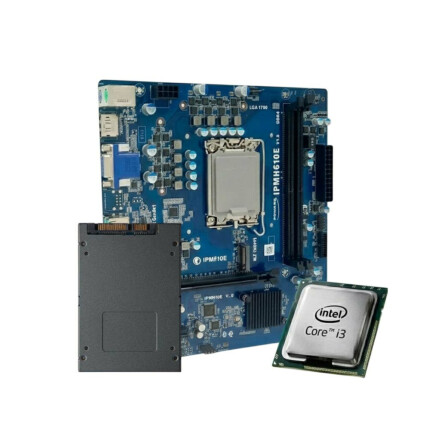 Kit Upgrade Processador Intel Core I3-12100 12ª Geração, Placa-Mãe Pcware IPMH610E DDR4 e SSD 240gb