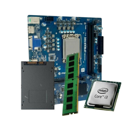 Kit Upgrade Processador Intel Core I3-12100 12ª Geração, Placa-Mãe Chipset H610, 8GB DDR4 e SSD 240gb
