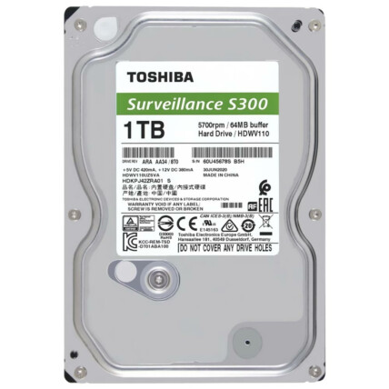 HD Toshiba S300 Surveillance, 1TB, Sata III – HDWV110UZSVA