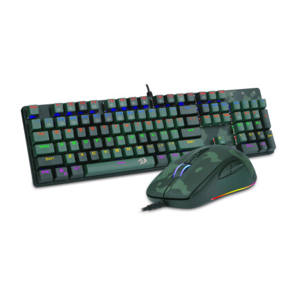 Kit Gamer Redragon S108 Light Green – Teclado Mecânico + Mouse RGB