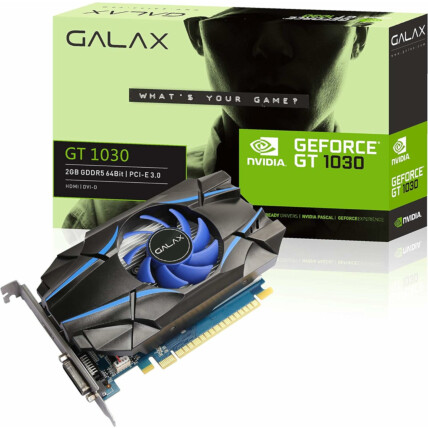 Placa de Vídeo Galax GeForce GT1030, 2GB DDR5, 64bits – 30NPH4HVQ4ST