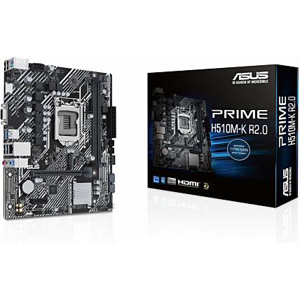 Placa mãe Asus, DDR4, Chipset H510, Socket Intel LGA1200, mATX, Prime H510M-K R2.0