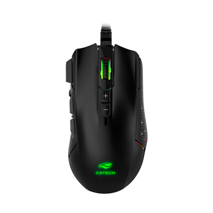 Mouse Gamer C3 Tech Raven, RGB, 10000dpi, 7 Botões - MG-750BK