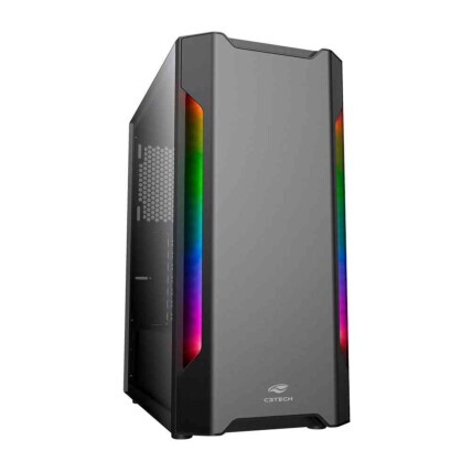 Gabinete Gamer C3 Tech  Mid Tower, RGB, Lateral em Vidro MT-G680SBK
