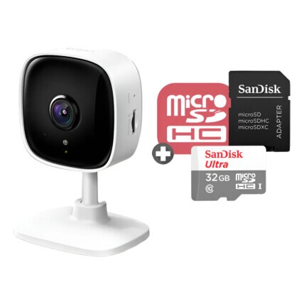 Câmera de Video Wi-Fi TP-Link Tapo TC60 com Visão Noturna e MicroSD 64Gb Branco