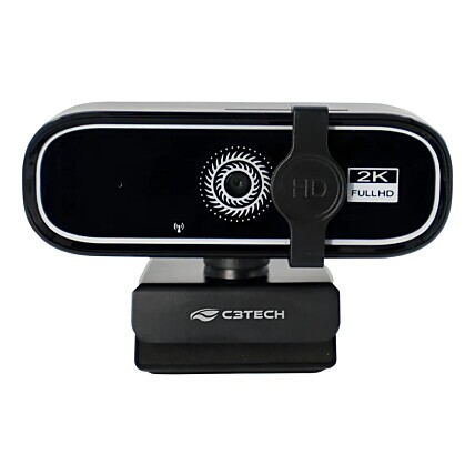 Webcam C3Tech, QHD 2K, Plug and Play, Com Microfone, Preto - WB-200BK
