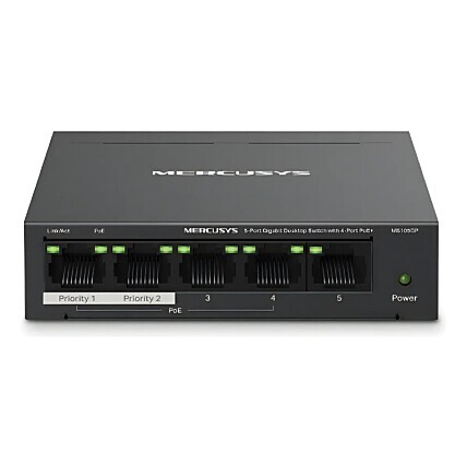 Switch de Mesa MS105GP Mercusys 5 Portas Gigabit C/4 Portas PoE+