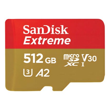 Cartão de Memória SanDisk Extreme MicroSDXC, UHS-I,  V30, U3, A2, 512GB, com Adaptador - C10