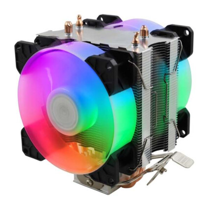 CPU Cooler Gamer Dex DX-9500D Preto Universal Duplo Fan RGB - DX-9500D-PT