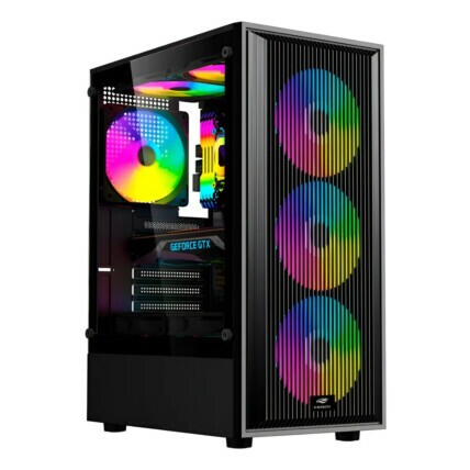 Gabinete Gamer C3Tech Aquarius, Mid Tower, Lateral em Vidro, Sem Fonte, Preto MT-G920BK