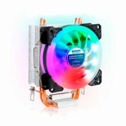 Cooler Exbom p/ CPU AMD e Intel  RGB c/ 2 Tubos Heat-Pipes - CP-H2200