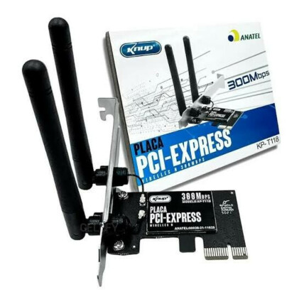 Placa PCI-Express Knup KP-T118, Wireless, 300Mbps, 2 antenas - KP-T118
