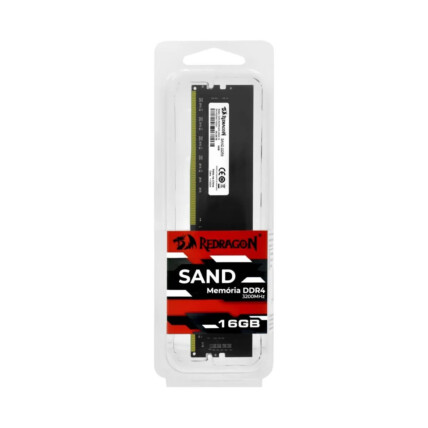 Memória RAM 16gb DDR4 Redragon Sand, 3200mhz, CL22, Preto, GM-708