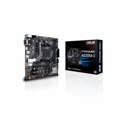 Placa mãe Asus, Chipset A520, Socket AMD AM4, M.2, USB 3.2 Gen 2, mATX, Prime A520M-E/BR