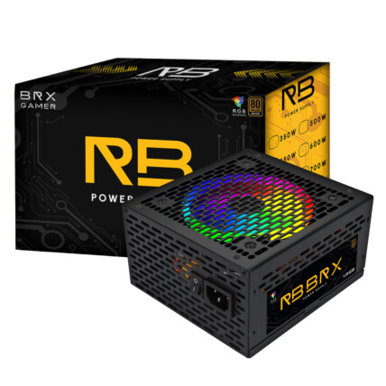 Fonte ATX BR-X Raimbow RGB, 650W 80 Plus Bronze, PFC Ativo - RB650