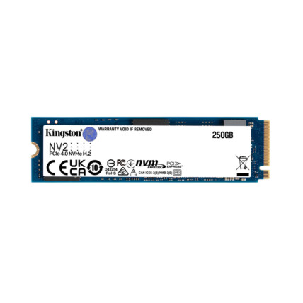 SSD M2 Kingston NV2, 250GB, 2280, NVMe, Leitura 3000mbps e Gravação 1300mbps, SNV2S/250G