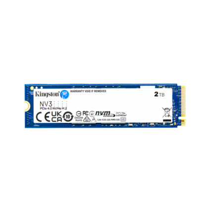 SSD M2 Kingston NV3, 2TB, NVMe, 2280, PCIe 4.0, Leitura 6000MBs e Gravação 5000MBs, SNV3S2000G