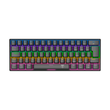 Teclado Mecânico Gamer T-Dagger Arena, Rainbow, Switch Brown, ABNT2, Preto, T-TGK321-BR